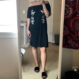 Top Shop embroidered Bardot dress